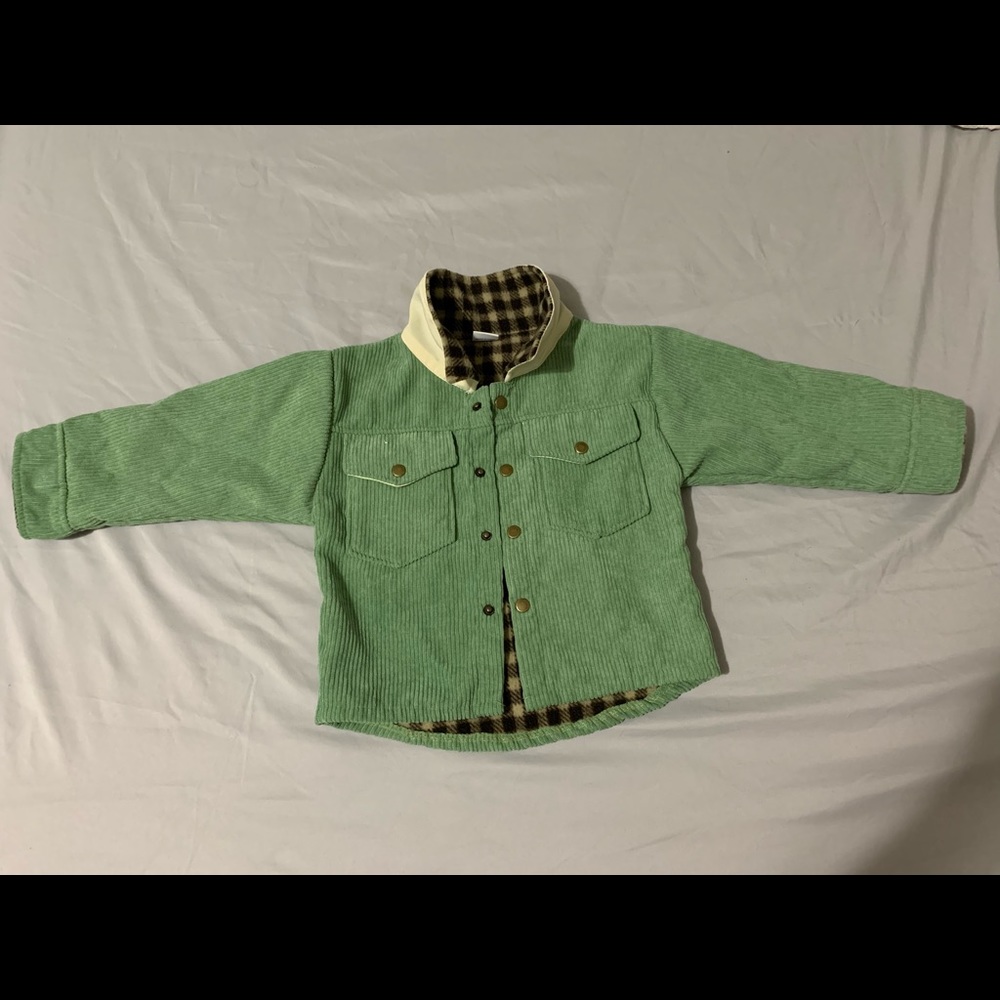 Solid long-sleeve lapel collar corduroy coat jacket